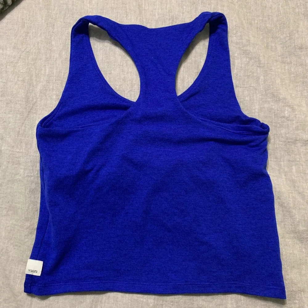 Vuori Tank Womens Small Blue Elevation VW1172 Racerback Built-in Bra Workout Top - Picture 2 of 8